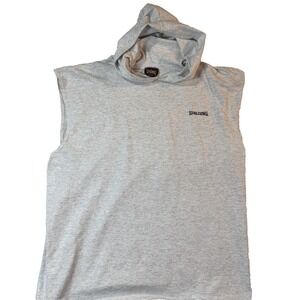 Vintage 90s Spalding Cutt Off Shirt Mens LG Gray Sleeveless Hooded Sports USA